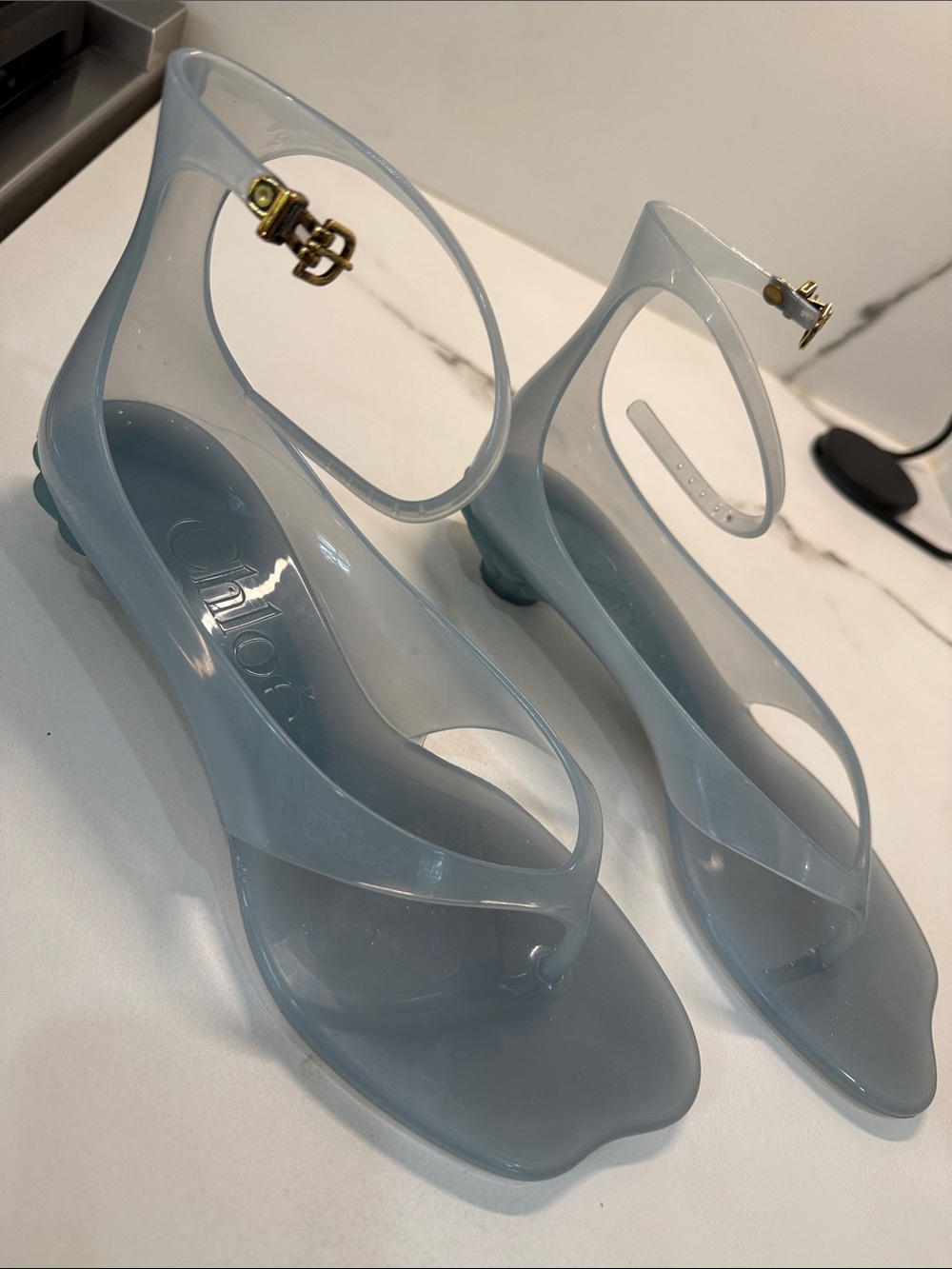 Chloe Light Blue Jelly Slingback Sandals